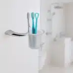 Aagna Rhyno Silver Finish Brass Tumbler Holder for Bathroom