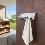 Aagna U-VA Silver Finish Robe Hook For Bathroom