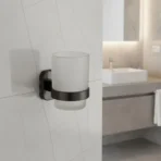 Aagna Giza Matte Black Tumbler Holder for Bathroom