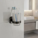 Aagna Giza Matte Black Tumbler Holder for Bathroom