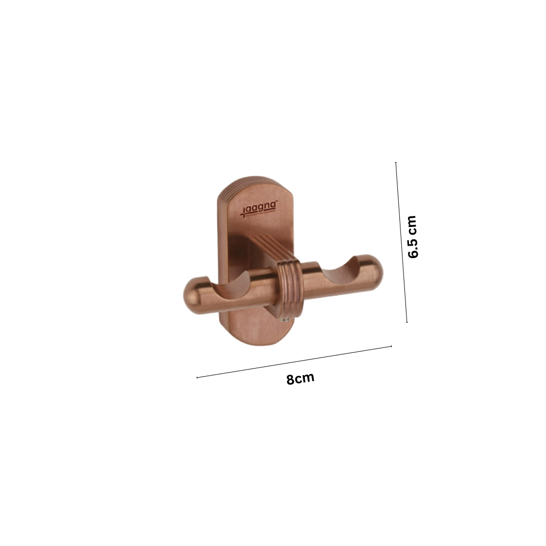 Aagna Giza Rose Gold Finish Robe Hook for Bathroom Aagna Giza Rose Gold Finish Robe Hook for Bathroom - Premium Brass Wall Mount - Image 5