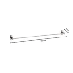 Aagna Giza Bathroom Towel Rod: Premium Brass, Glossy Silver Finish - Image 5