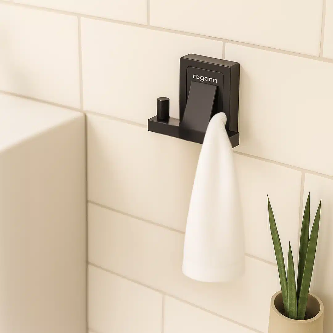 Aagna Raton Black Color Robe Hook For Bathroom Use