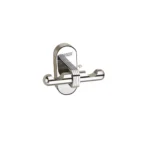 Aagna Giza Glossy Silver Finish Robe Hook for Bathroom