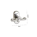 Aagna Giza Glossy Silver Finish Robe Hook for Bathroom - Wall Mounted - Image 5