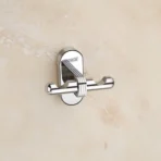 Aagna Giza Glossy Silver Finish Robe Hook for Bathroom