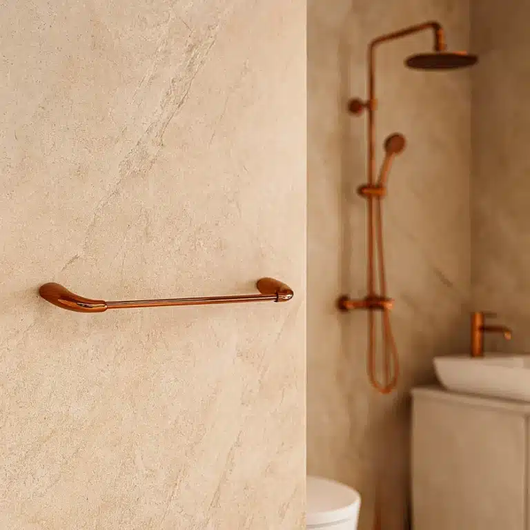 Aagna Rhyno Rose Gold Finish Towel Rod
