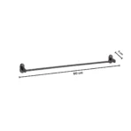 Aagna Giza Black Finish Towel Rod For Bathroom