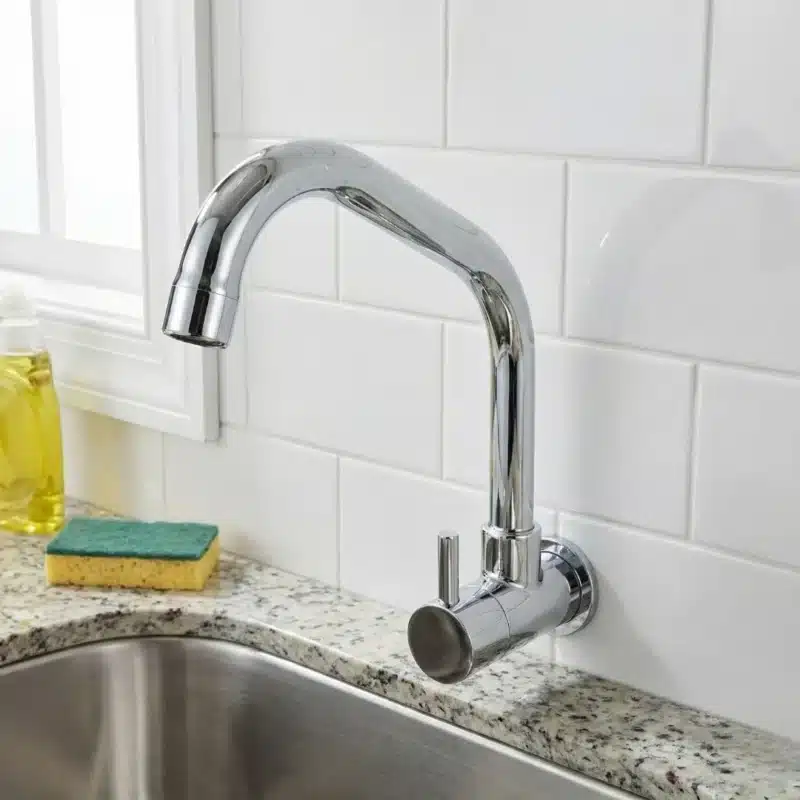 Carysil Wall-Mounted Style Kitchen Faucet : WMF-02 Chrome Sleek