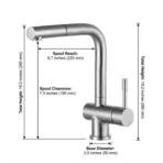 Carysil Kitchen Faucet ASL2202 Matte with Pull-Out Sprayer
