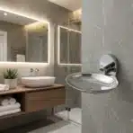 HB Soap Dish Holder Silver Finish Single Wall-Hanging