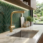 Carysil Kitchen Faucet ASL2202 Gold Finish With Pull-Out Sprayer