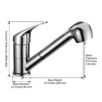 Carysil Kitchen Faucet Atomix Chrome Finish with Pull-Out Sprayer