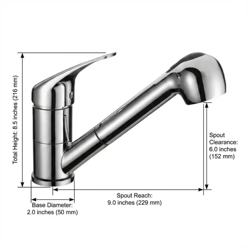 Carysil Kitchen Faucet Atomix Chrome Finish with Pull-Out Sprayer