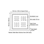 VISTA Floor Grating Matt Black Modern Bathroom Drain Cover