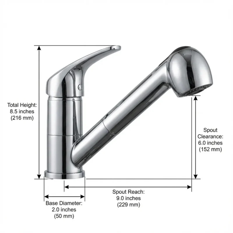 CARYSIL Kitchen Faucet Chrome: Mixer & Sprayer ALA01508