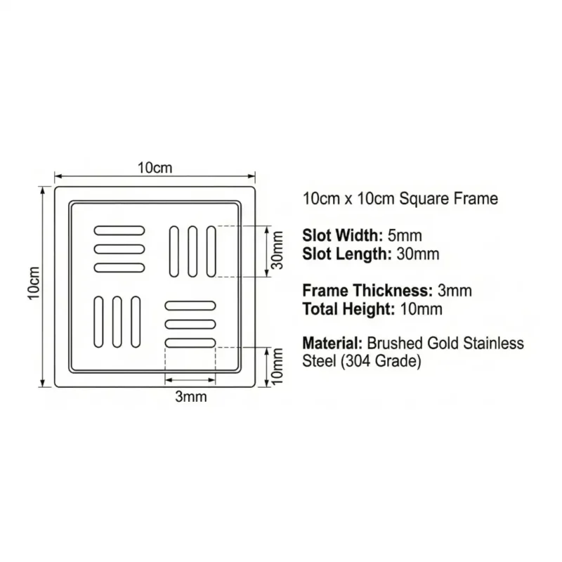 Stylish Bathroom Drainer | VISTA Gold Finish