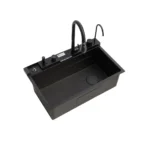 SYLUX Victoria PVD Black Kitchen Sink 30x18x9 With Accessories