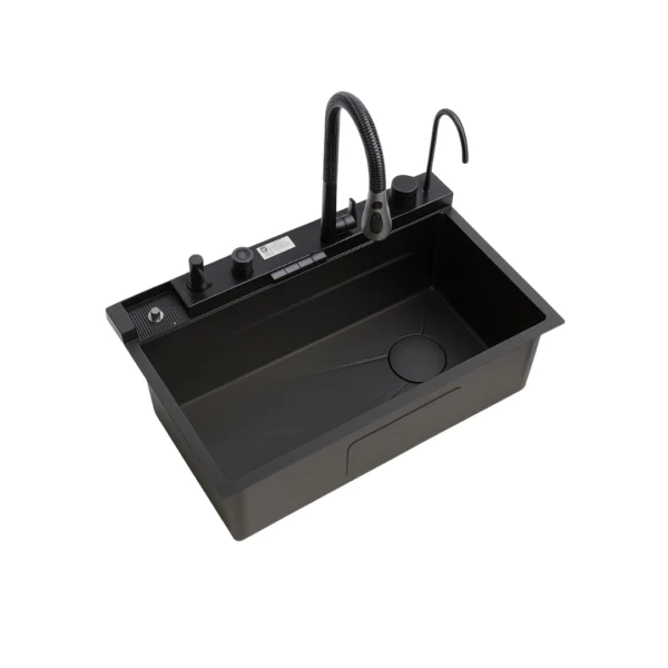 SYLUX Victoria PVD Black Kitchen Sink 30x18x9 With Accessories