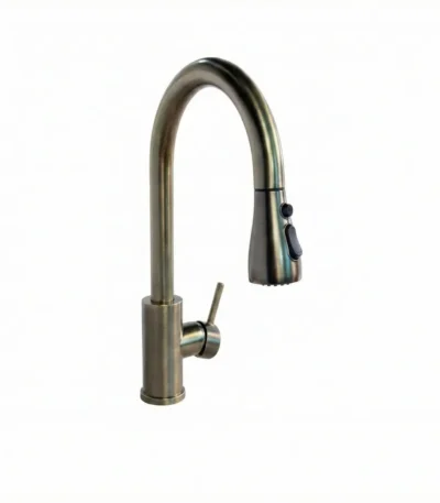 Carysil Kitchen Faucet Swan SS Inox Pull Out in Yellow Gold