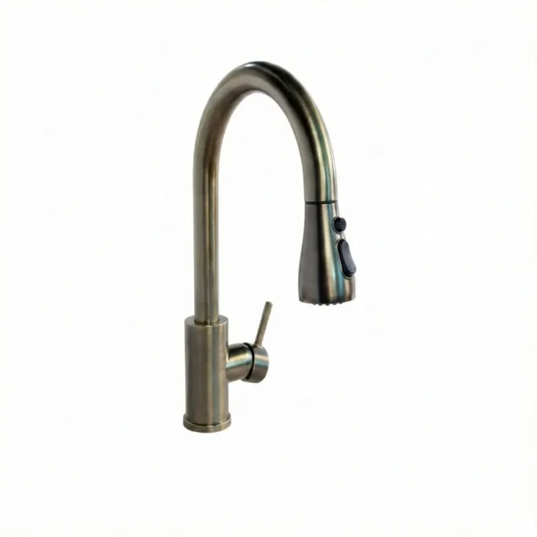 Carysil Kitchen Faucet Swan SS Inox Pull Out in Yellow Gold