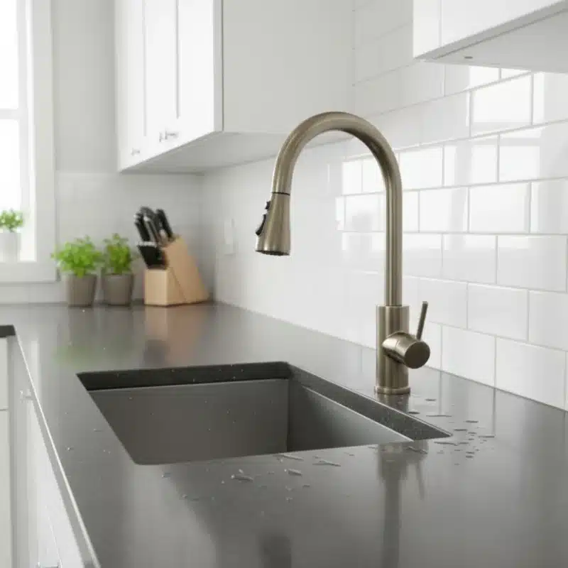 Carysil Kitchen Faucet Swan SS Inox Pull Out in Yellow Gold
