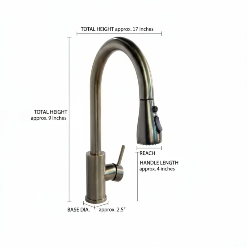 Carysil Kitchen Faucet Swan SS Inox Pull Out in Yellow Gold