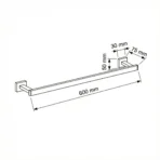 HB Towel Rod Zed Silver Finish for bathroom Stainless Steel