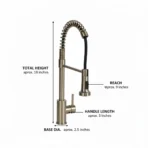 Carysil Kitchen Faucet Maximus SS Inox Yellow Gold Pull Out