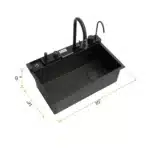 SYLUX Victoria PVD Black Kitchen Sink 30x18x9 With Accessories