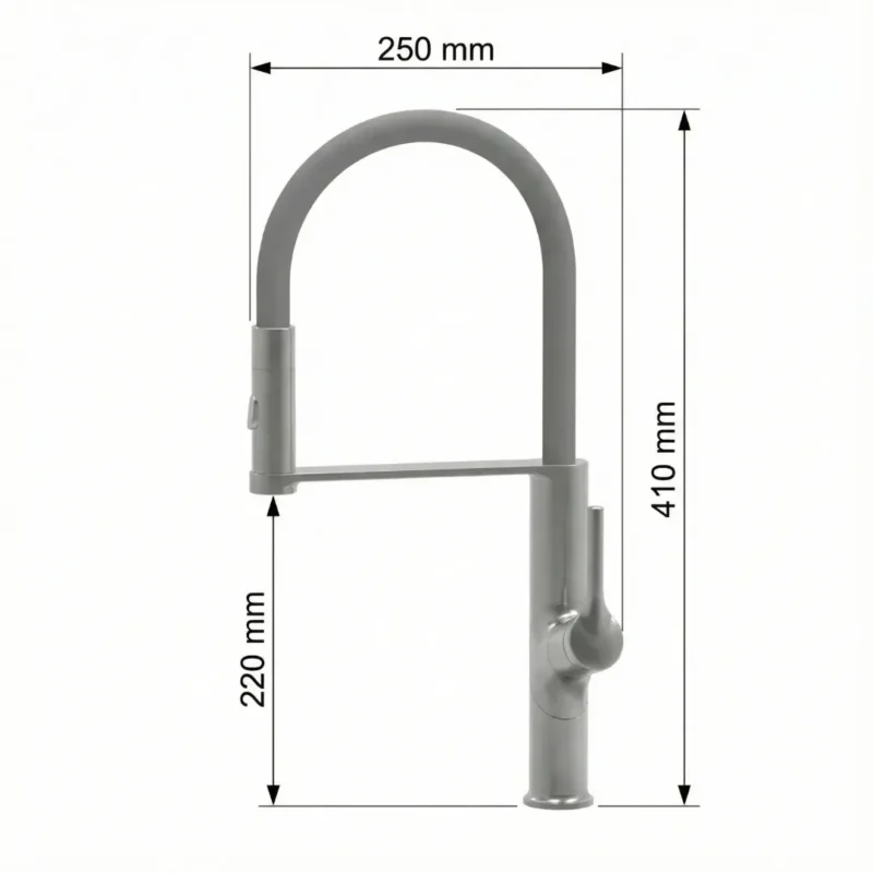 Carysil Premium Grey Kitchen Faucet Easy Hot & Cold Control