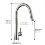 Carysil Kitchen Faucet Inox 100 Matte With Pull-Out Sprayer