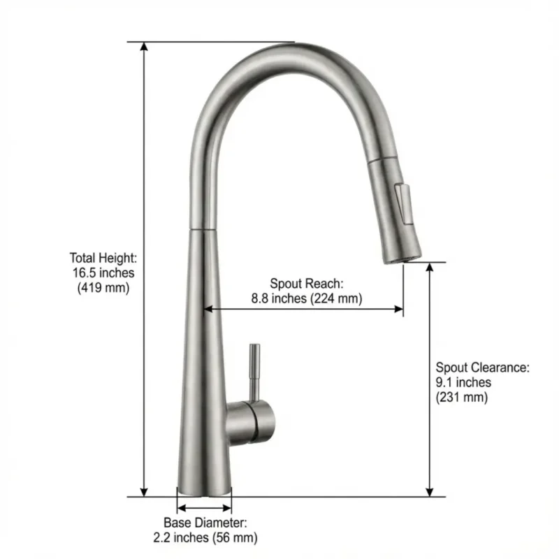 Carysil Kitchen Faucet Inox 100 Matte With Pull-Out Sprayer
