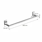 HB Towel Rod For Bathroom Kubix Stainless Steel