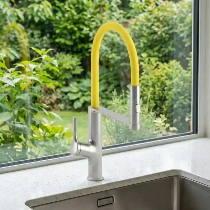 Carysil Kitchen Faucet Ala1511 Yellow Pull-Out Sprayer