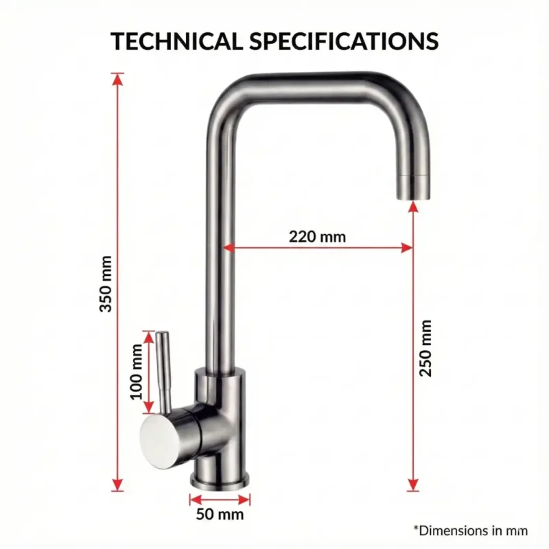 Carysil Kitchen Faucet with Hot & Cold Mixer ASL 2201 Satin Finish