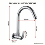 Carysil Wall-Mounted Kitchen Faucet WMF-01 Chrome Finish