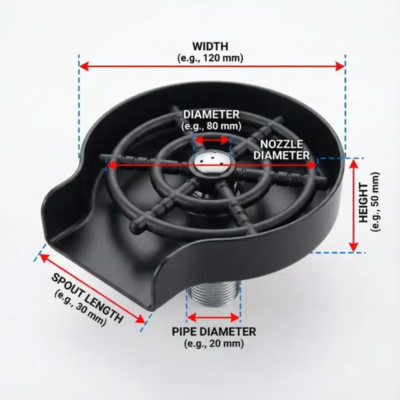 Carysil Rinser Glass Kitchen Sink Attachment Matt Black