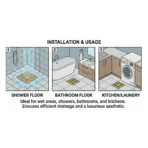 VISTA Bathroom Square Drain Cover Gold Finish