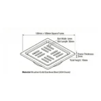 VISTA Bathroom Square Drain Cover Gold Finish