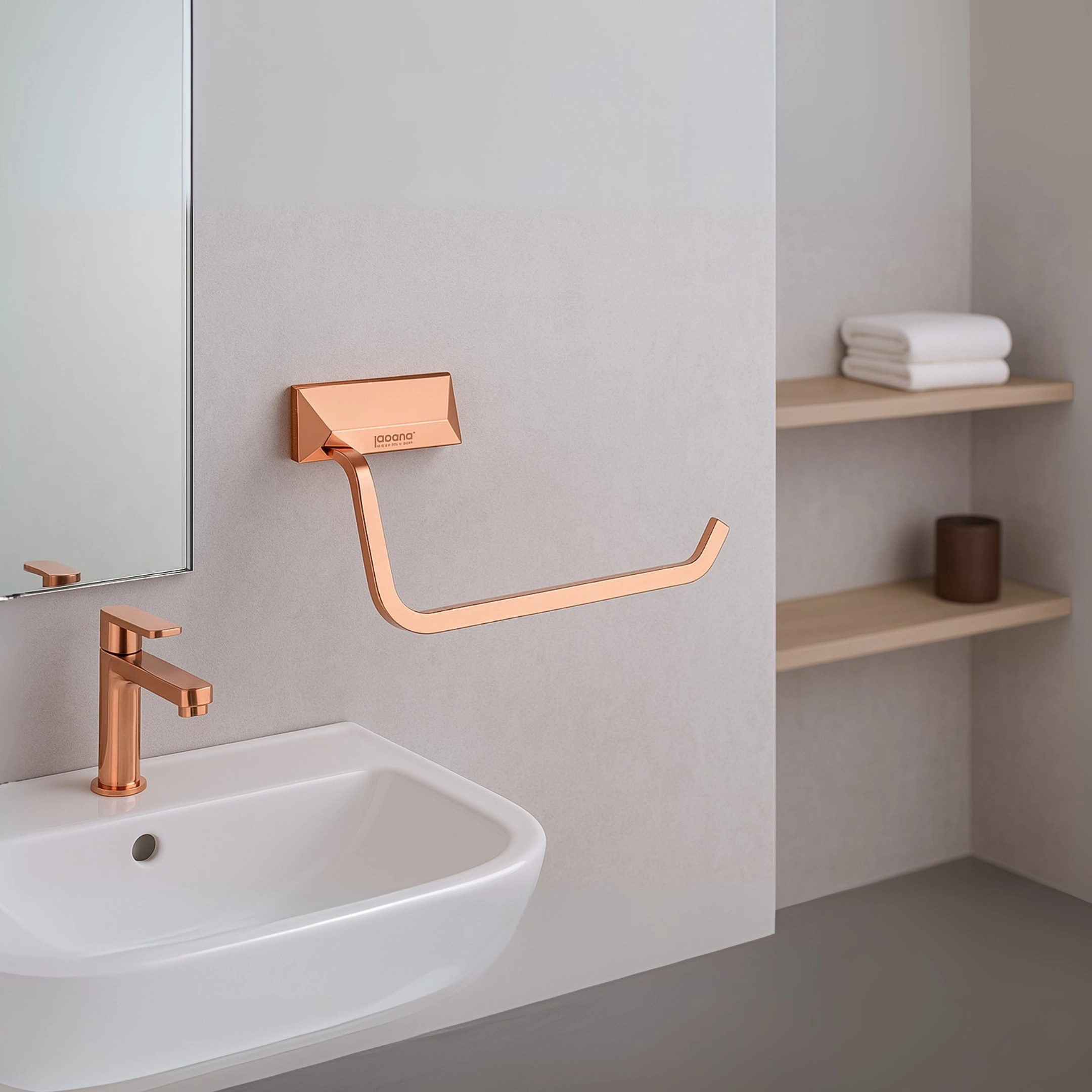 Aagna U-VA Rose Gold Napkin Ring For Bathroom