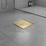 VISTA Square Floor Drain Polished Gold Finish for Bathroom