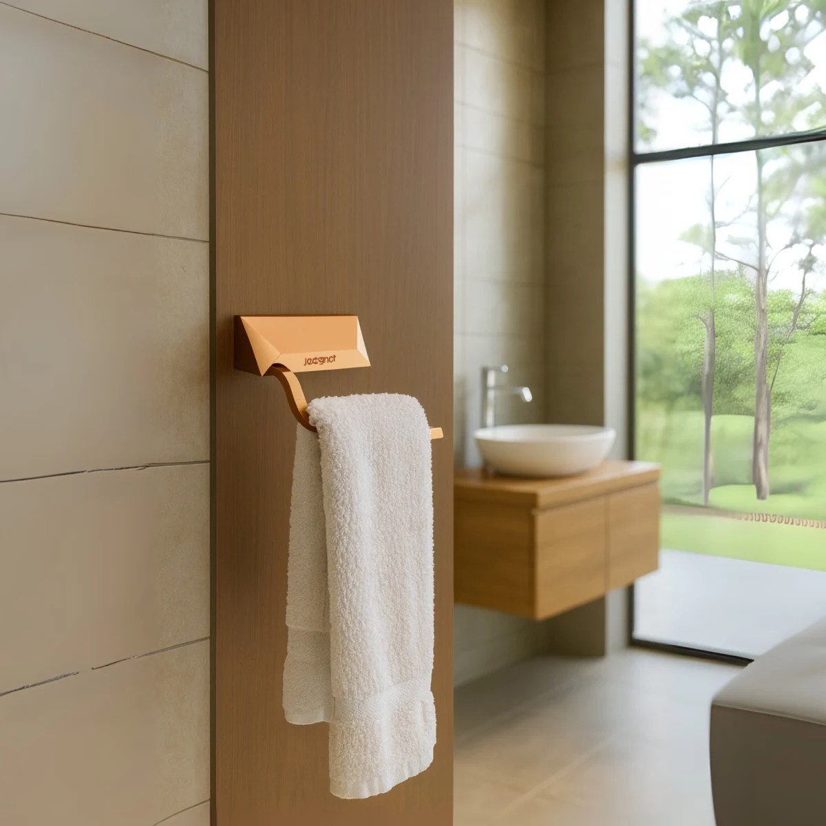 Aagna U-VA Rose Gold Napkin Ring For Bathroom