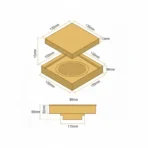 VISTA Square Floor Drain Polished Gold Finish for Bathroom