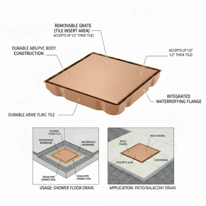 VISTA Floor Drain: Modern Touch for Bathrooms