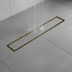 Vista Modern Gold Linear Floor Drain for Bathrooms