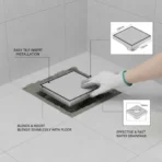 VISTA Square Tile Insert Floor Drain for Bathroom