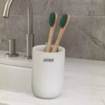 Aagna White Ceramic Toothbrush Holder for Washing Area