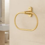 Aagna Giza Gold Finish Napkin Ring for Bathroom