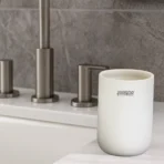 Aagna White Ceramic Toothbrush Holder for Washing Area